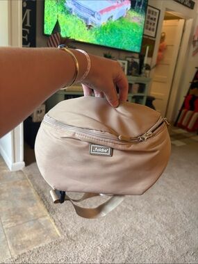The Foldie RFID Safe Belt Bag Crossbody Fanny Pack Beige